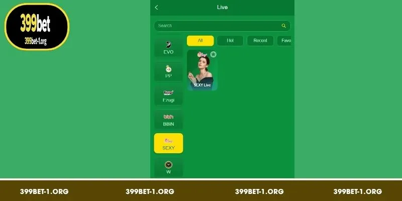 399BET Live Casino is provided by many reputable names