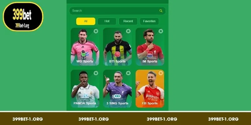 399BET Sports has 6 exciting gaming lobbies