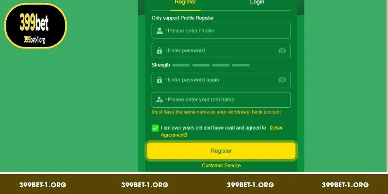 Register 399BET now to experience many exciting games