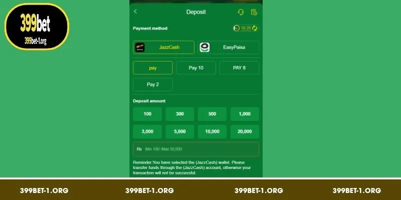 There are many deposit 399BET